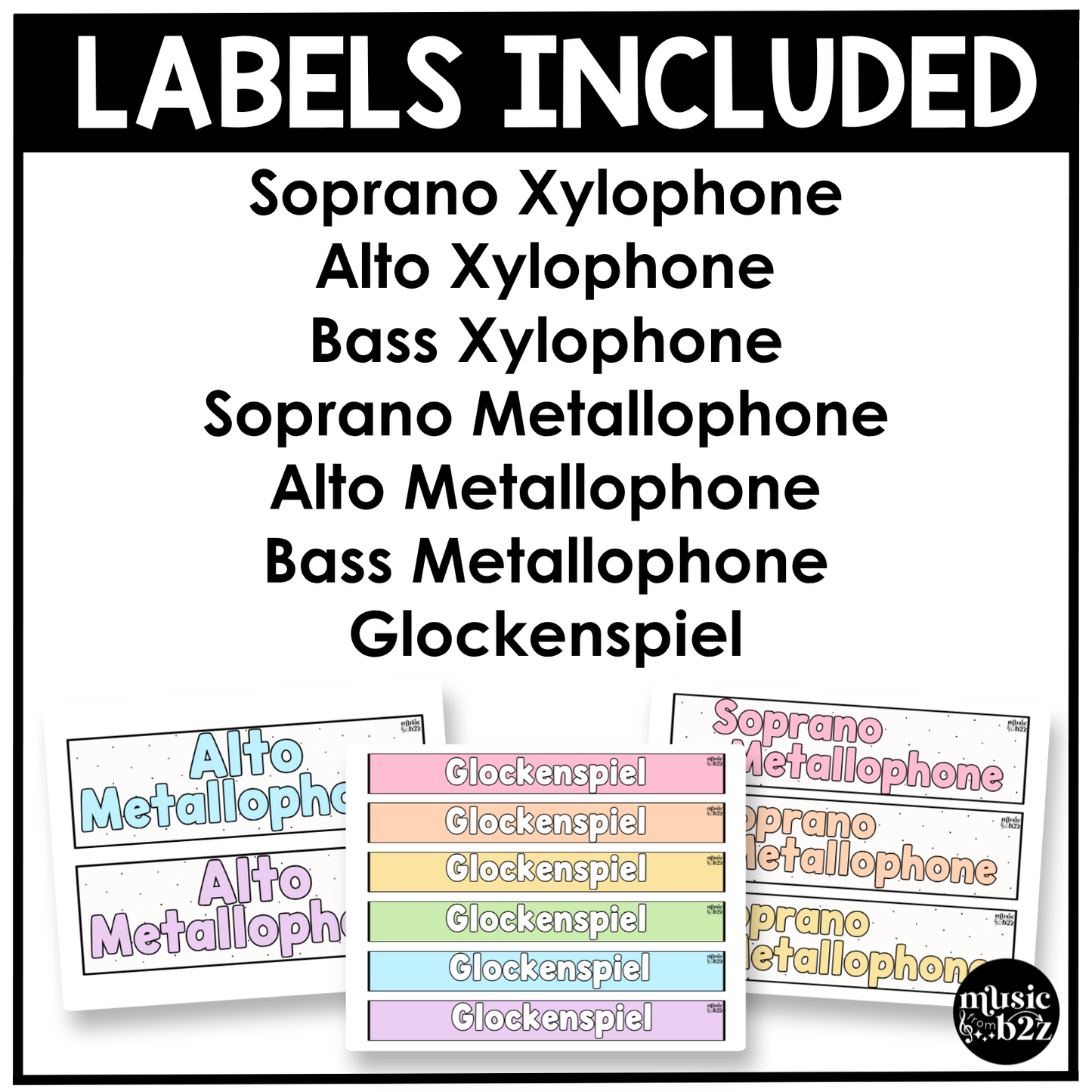 Pastel Orff Instrument Labels Elementary Music Classroom Decor Music Posters