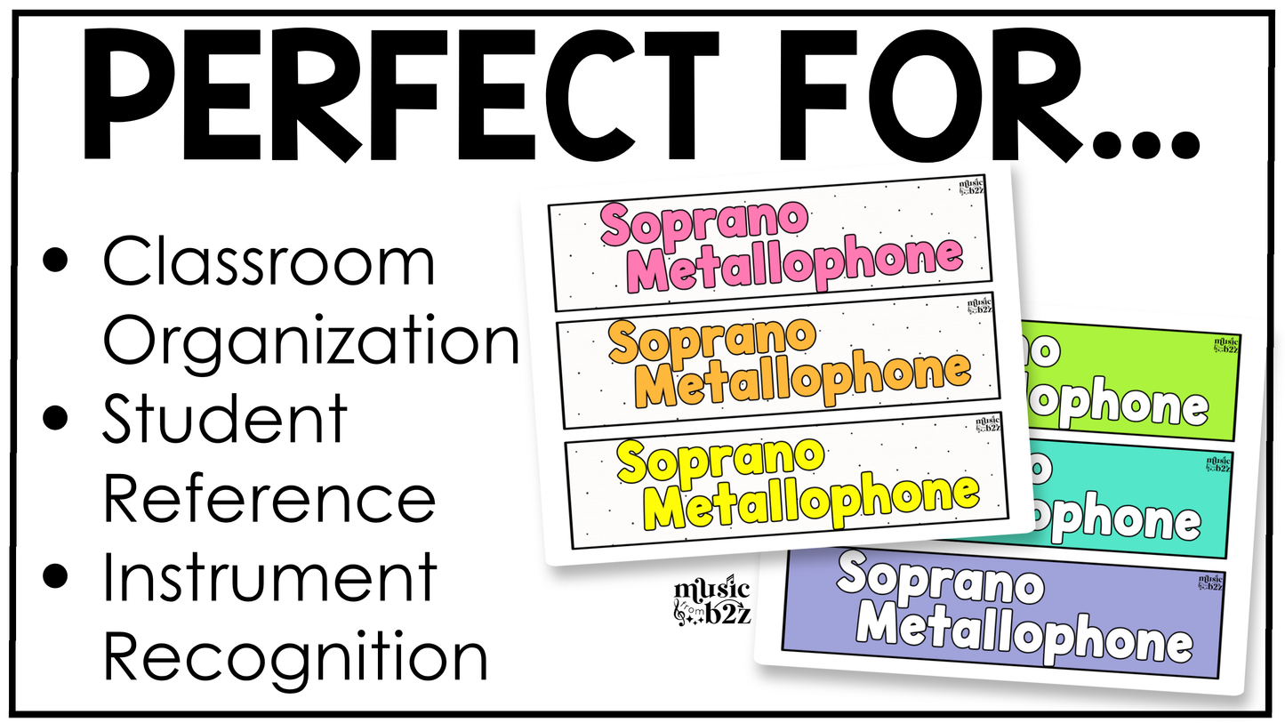 Bright Orff Instrument Labels Elementary Music Classroom Decor Music Posters
