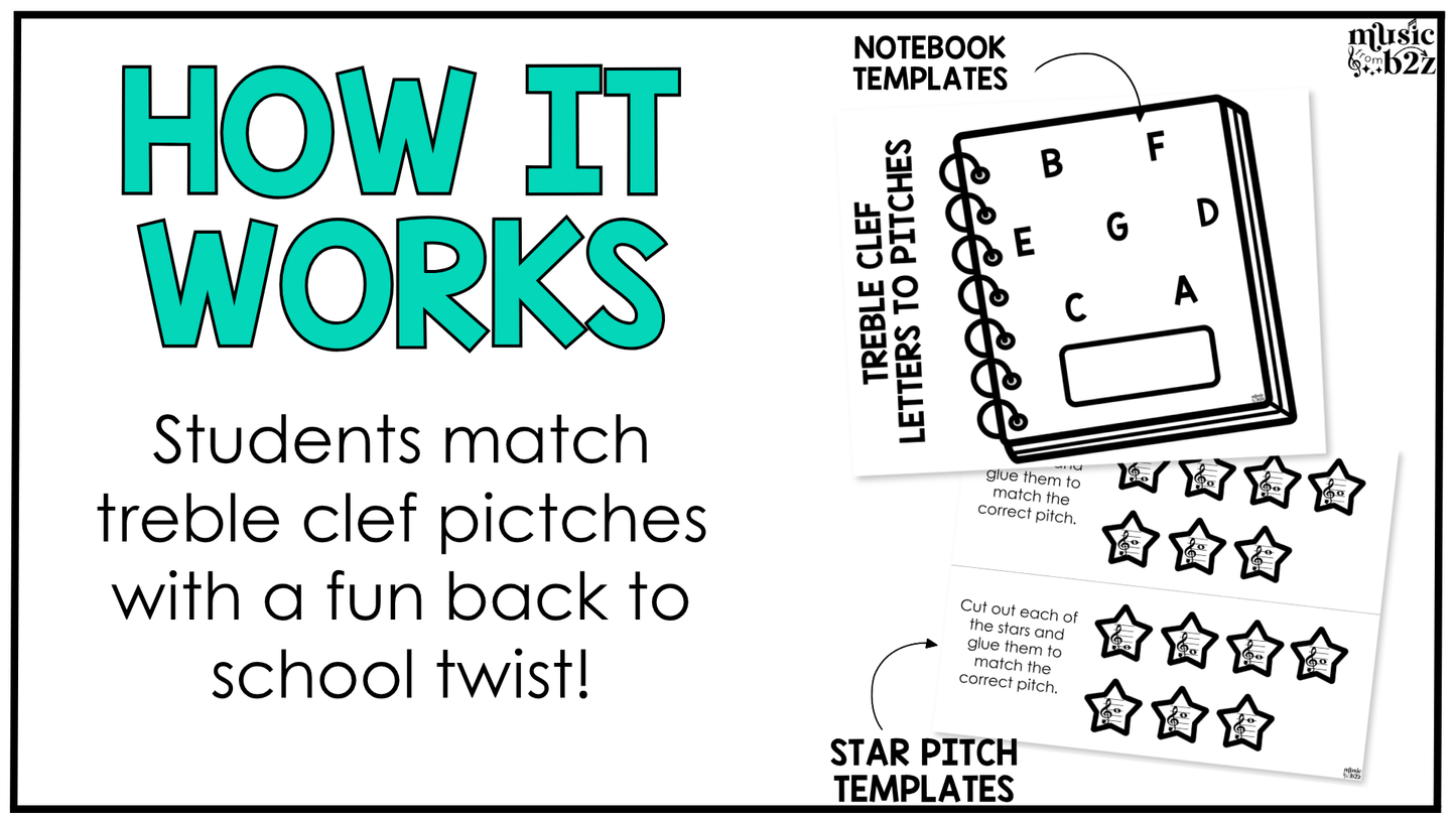 Back to School Music Craft Music Bulletin Board Elementary Music Treble Clef