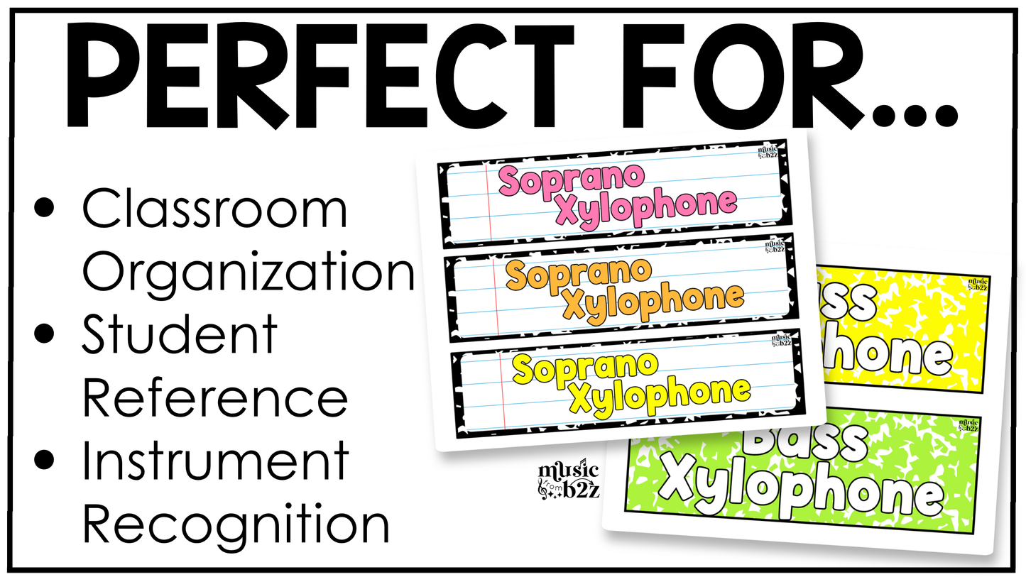 Bright Composition Orff Instrument Labels Elementary Music Classroom Decor Music Posters