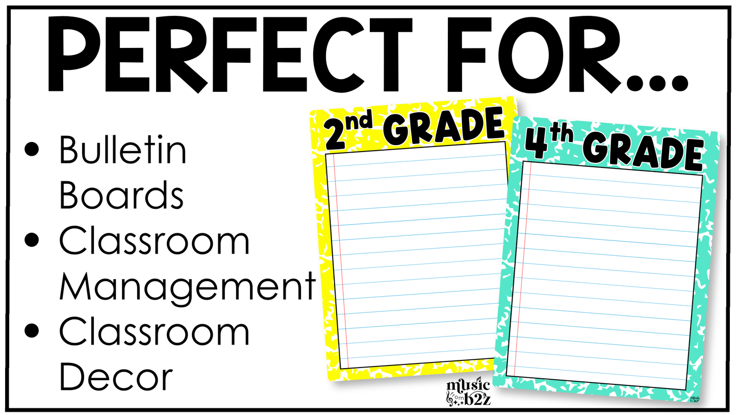 Bright Composition Week in Focus Wall I Can Posters Elementary Music Classroom Decor