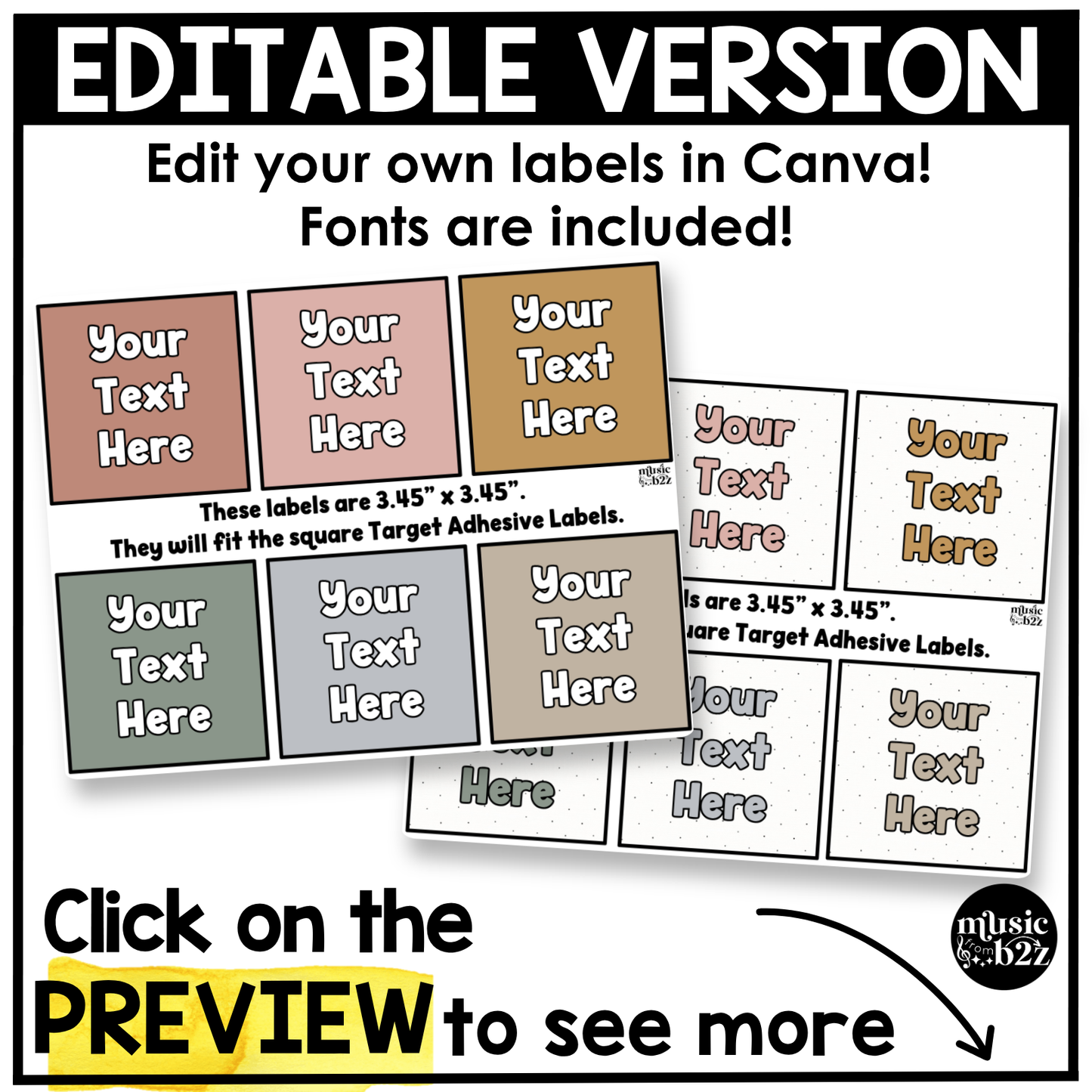 Neutral Classroom Instrument Labels Elementary Music Classroom Decor Editable
