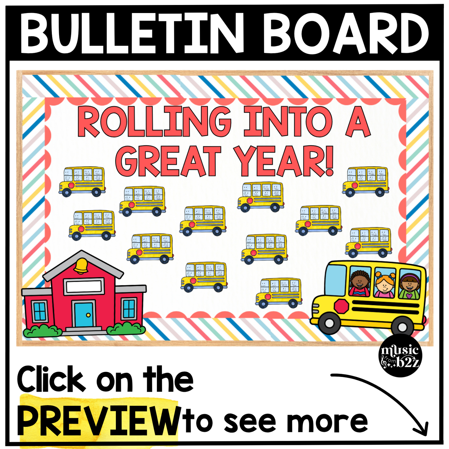 Back to School Music Craft Music Bulletin Board Elementary Music Rhythm Lesson