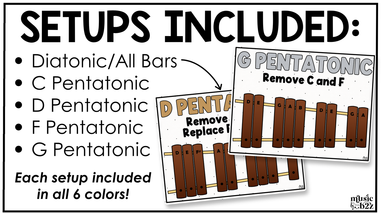 Neutral Orff Instrument Rules & Setups Posters Elementary Music Classroom Decor