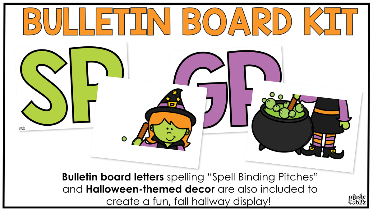 Halloween Music Craft Music Bulletin Board Elementary Music Treble Clef Sub Plan