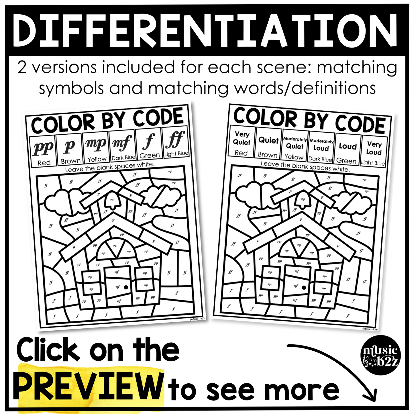 Back to School Music Coloring Pages Color by Note Music Worksheets Dynamics
