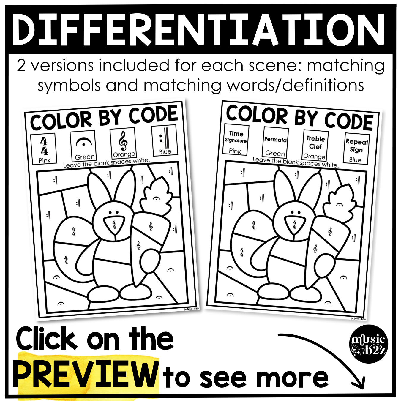 Easter Music Coloring Color by Note Spring Music Worksheets Music Symbols
