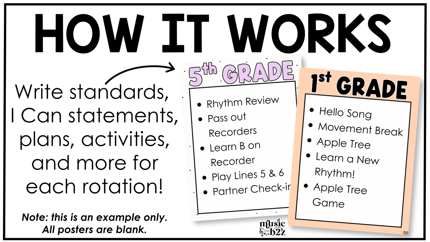 Pastel Week in Focus Wall I Can Posters Elementary Music Classroom Decor