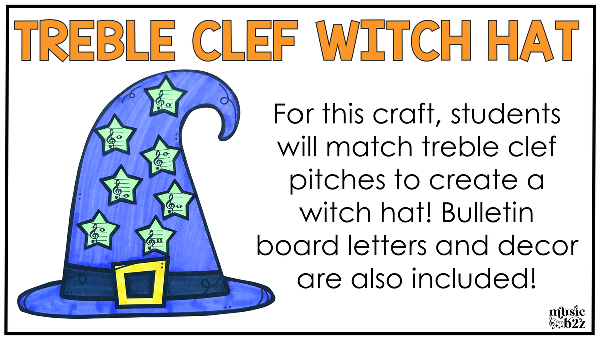 Halloween Music Craft BUNDLE Halloween Music Bulletin Board Rhythm Treble Clef