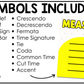 Bright Music Symbols & Dynamics Posters Elementary Music Classroom Decor