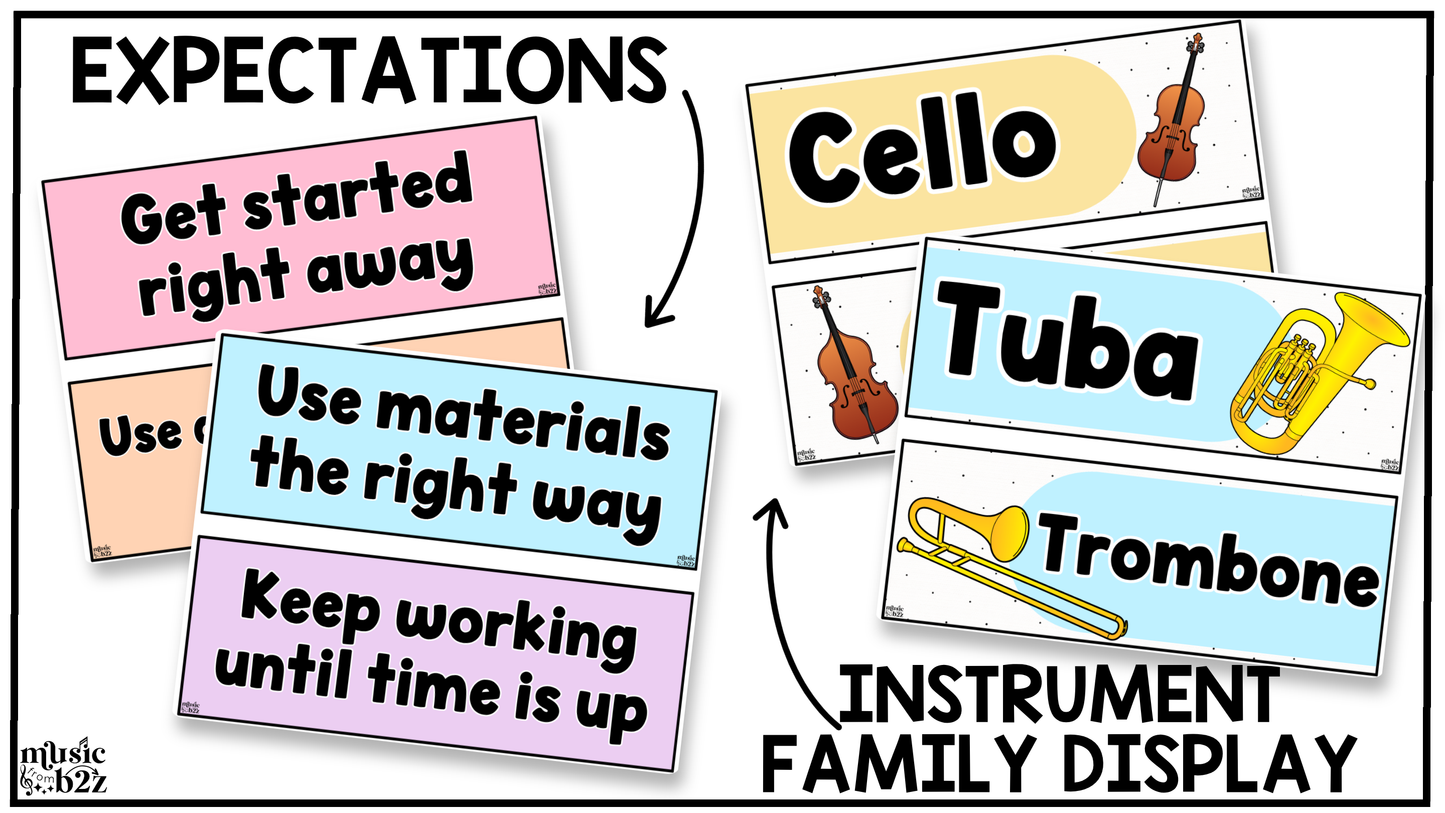 Pastel Music Classroom Decor BUNDLE Music Posters Bulletin Board