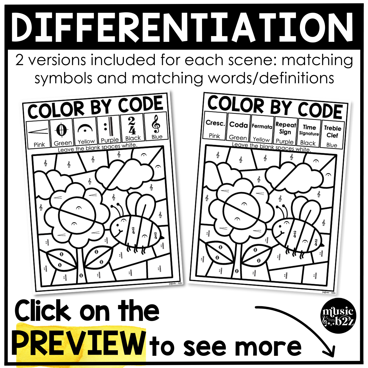 Spring Music Coloring Color by Note Spring Music Worksheets Music Symbols