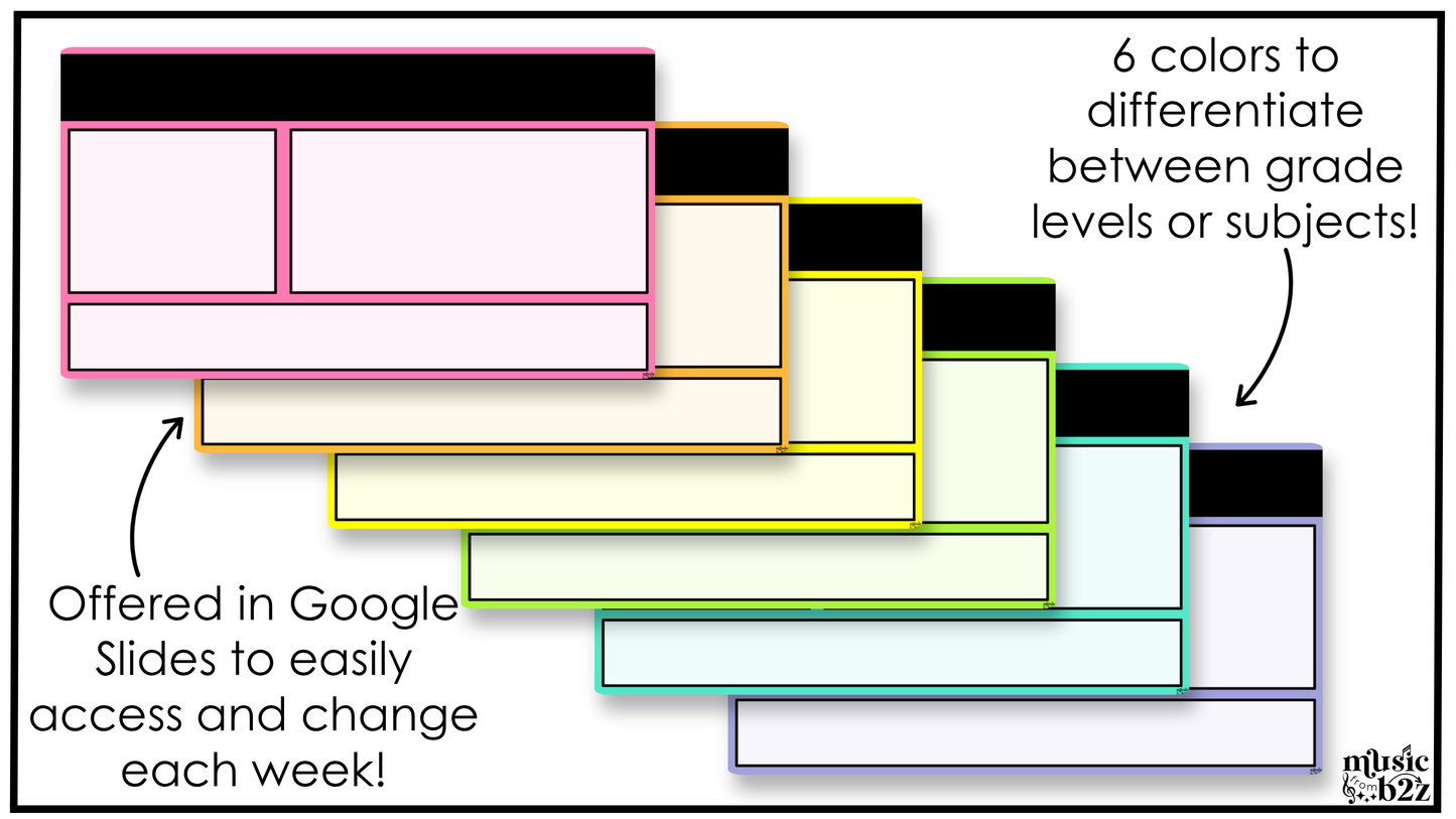 Bright Daily Agenda Slides Google Slides Elementary Music Lesson Plan Template