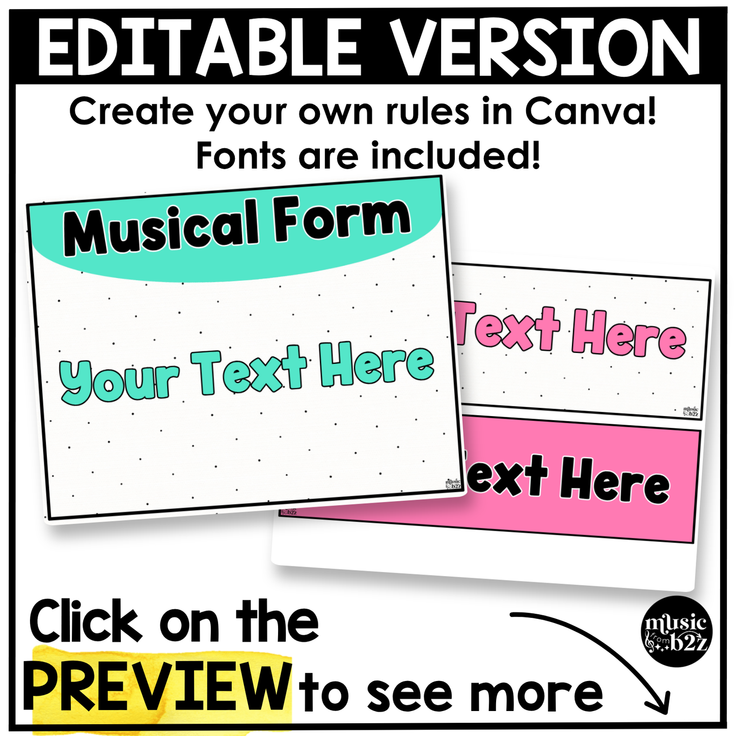 Bright Music Tempo & Form Posters Elementary Music Classroom Decor Editable