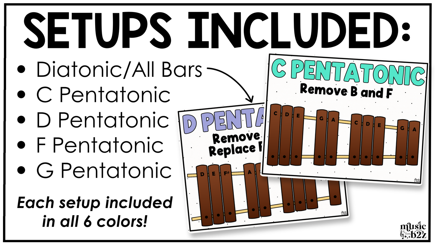Bright Orff Instrument Rules & Setups Posters Elementary Music Classroom Decor