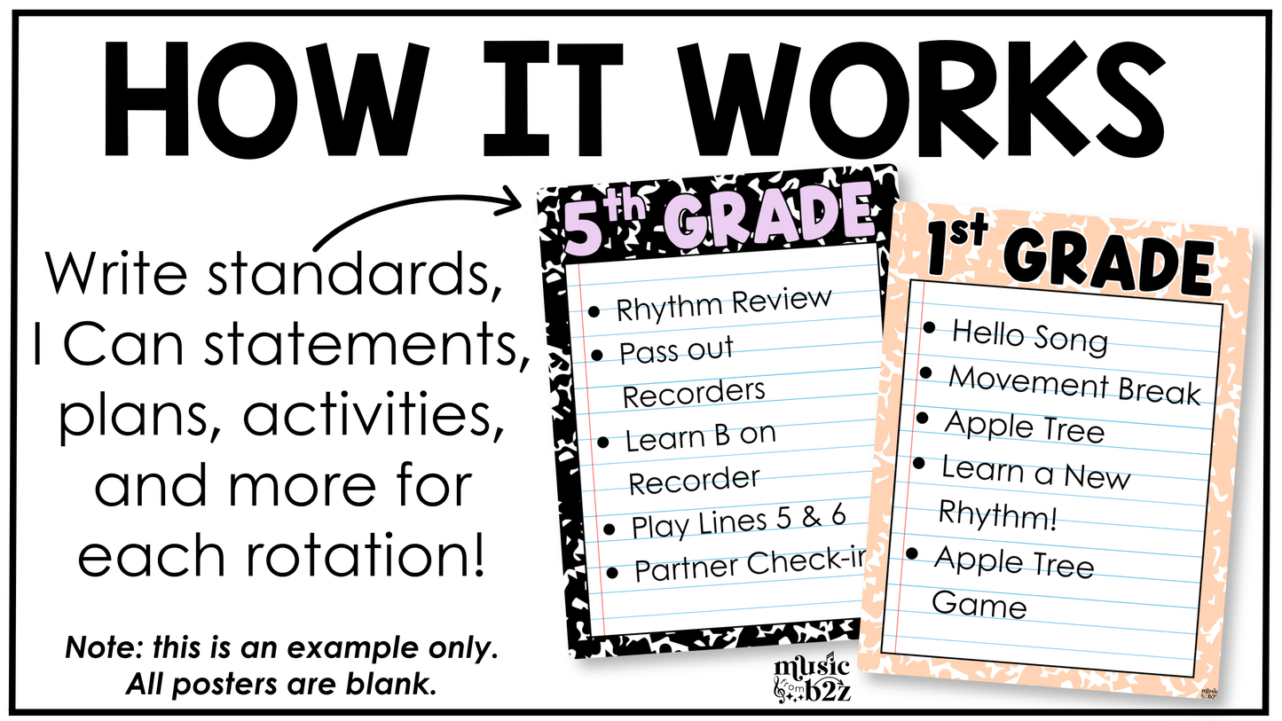 Pastel Composition Week in Focus Wall I Can Posters Elementary Music Classroom Decor