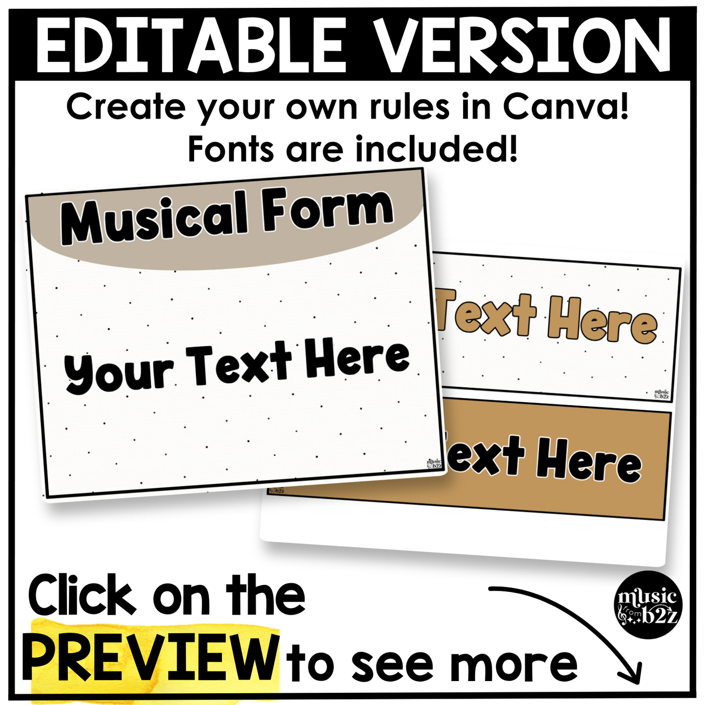 Neutral Music Tempo & Form Posters Elementary Music Classroom Decor Editable