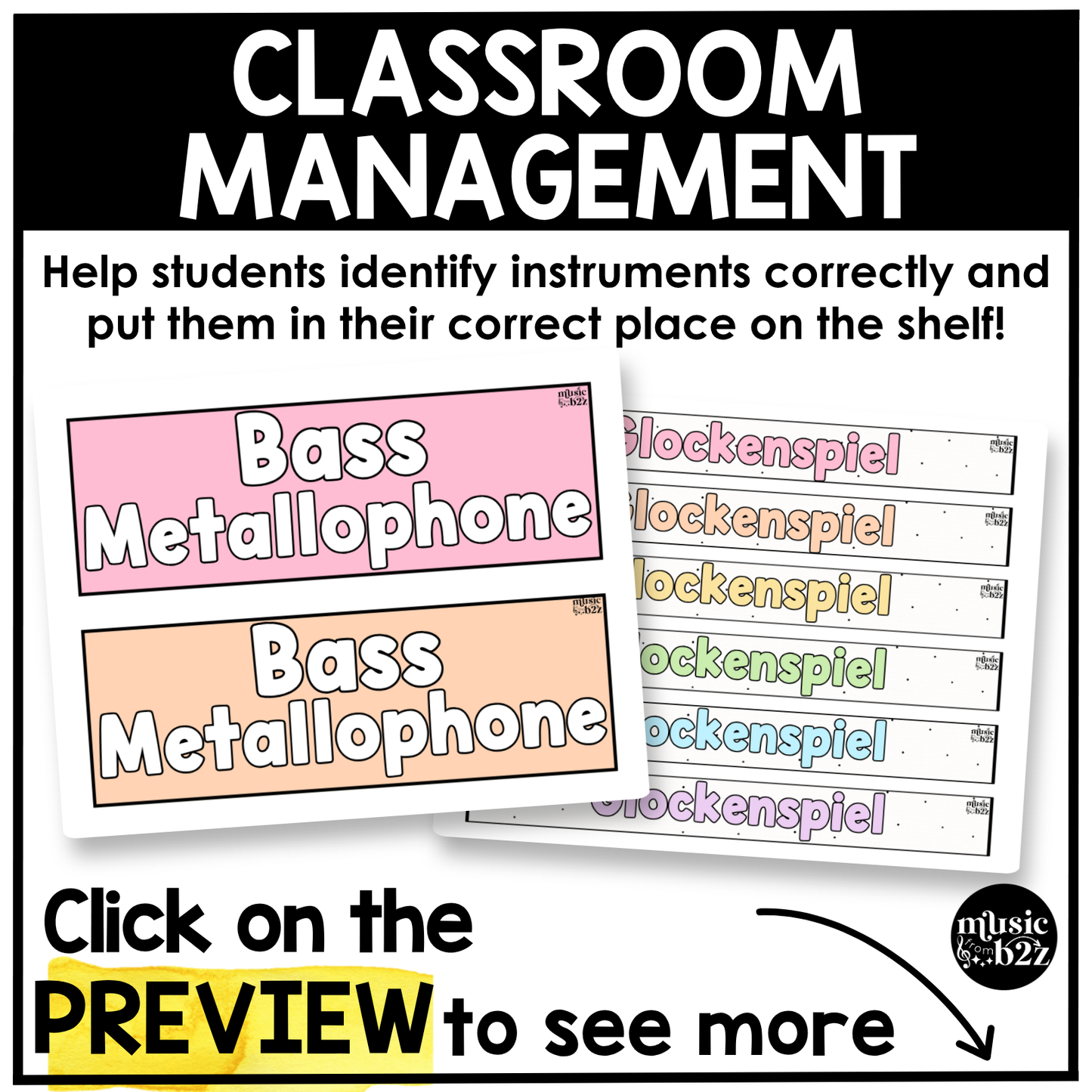 Pastel Orff Instrument Labels Elementary Music Classroom Decor Music Posters