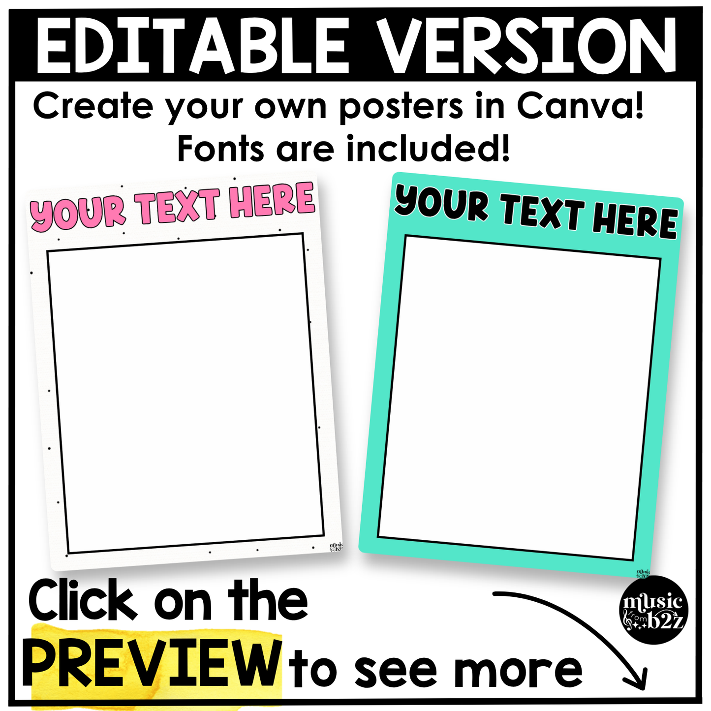 Bright Week in Focus Wall I Can Posters Elementary Music Classroom Decor