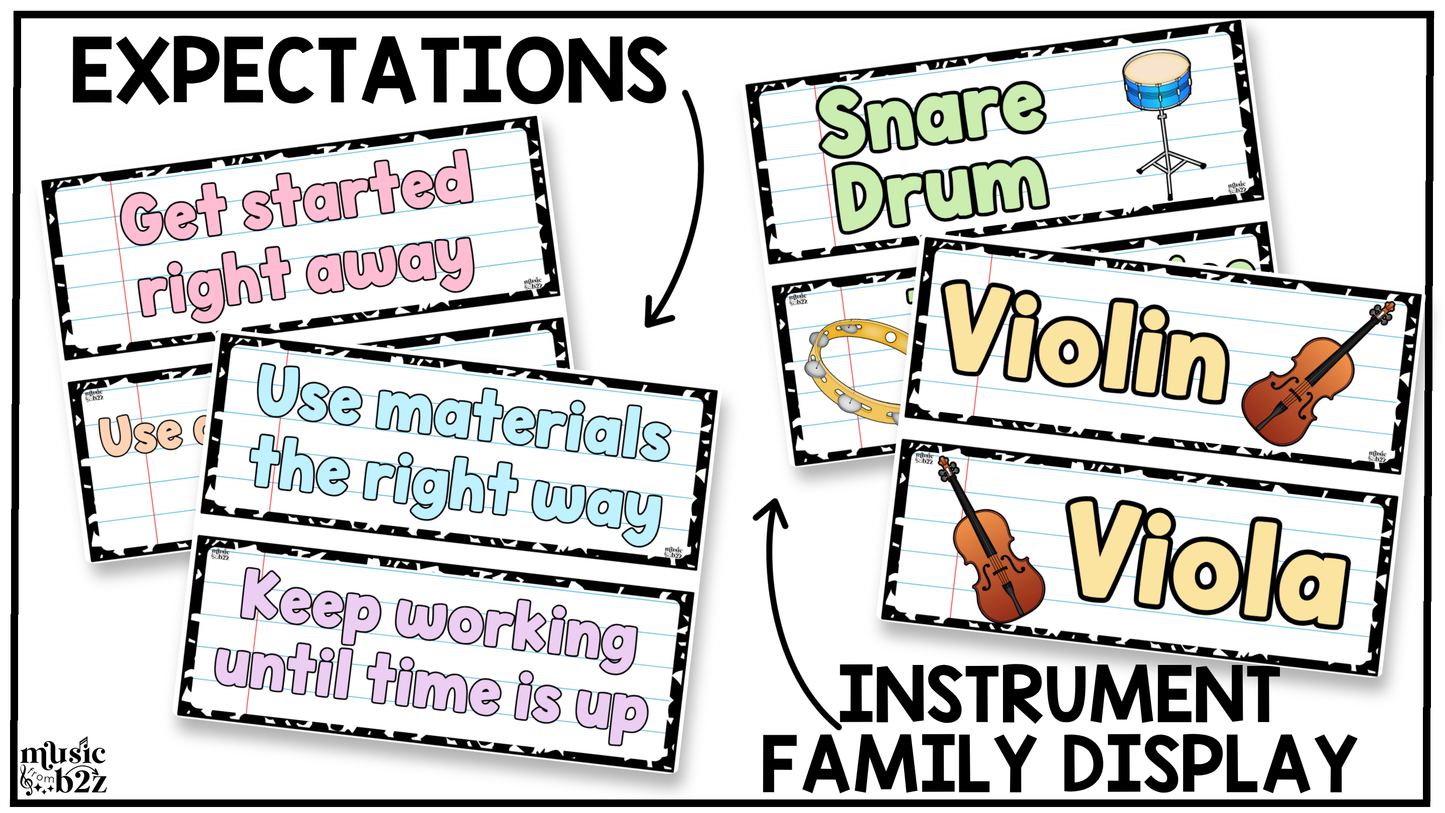 Pastel Composition Music Classroom Decor BUNDLE Music Posters Bulletin Board