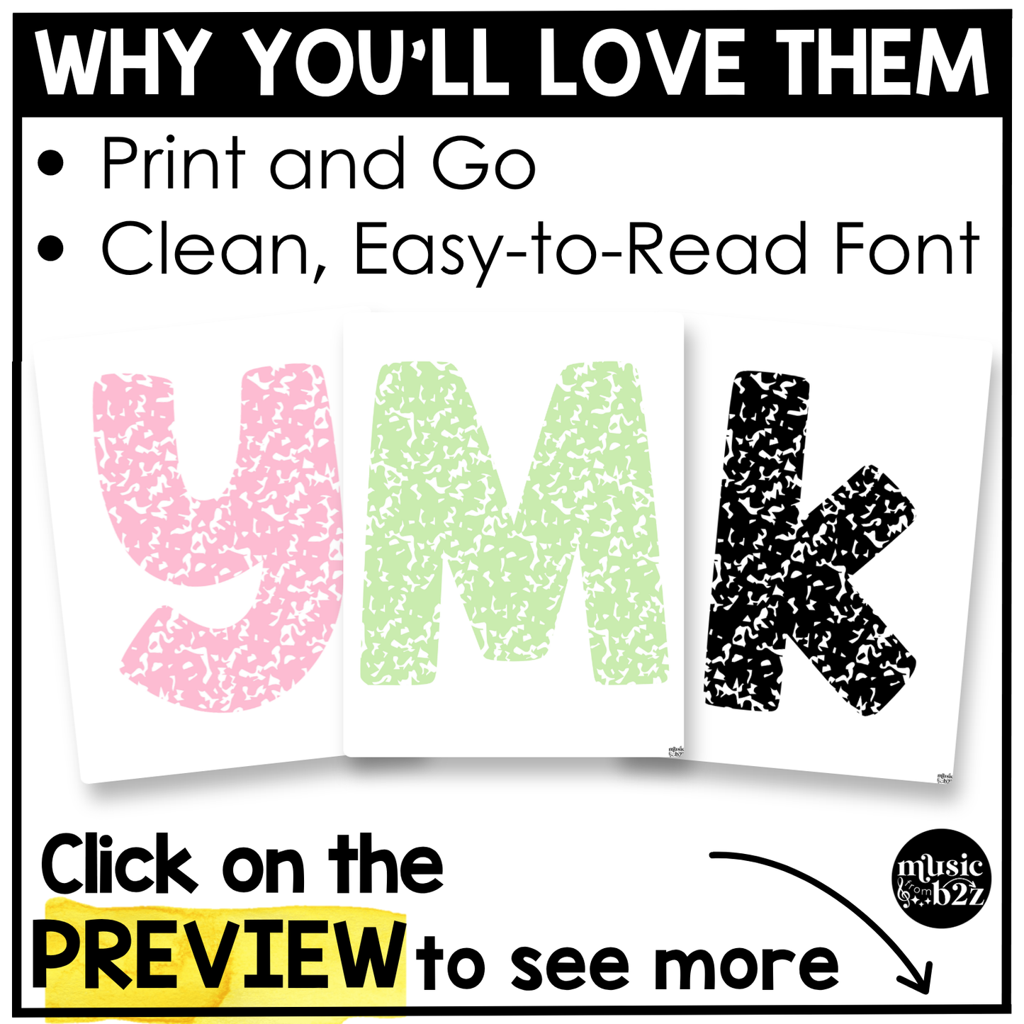 Pastel Composition Bulletin Board Letters Numbers Symbols Elementary Music Classroom Decor