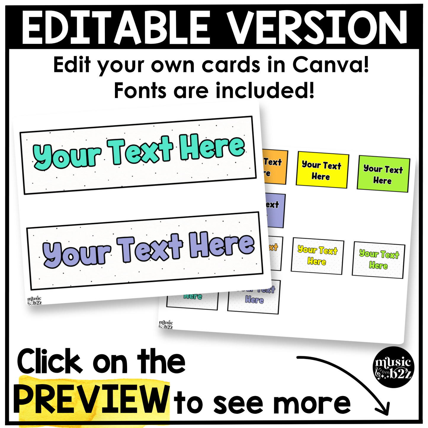 Bright Calendar Kit Editable Elementary Music Classroom Decor Calendar Pieces
