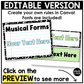 Pastel Composition Music Tempo & Form Posters Elementary Music Classroom Decor Editable