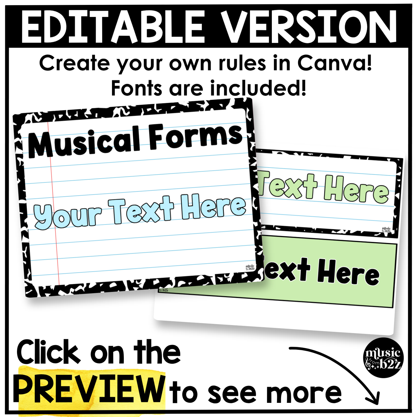 Pastel Composition Music Tempo & Form Posters Elementary Music Classroom Decor Editable