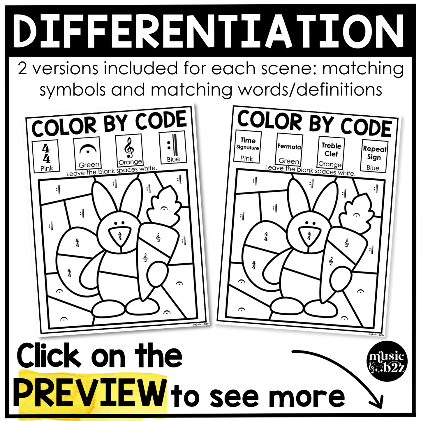 Easter Music Coloring Pages Color by Note Spring Music Worksheets Treble Clef