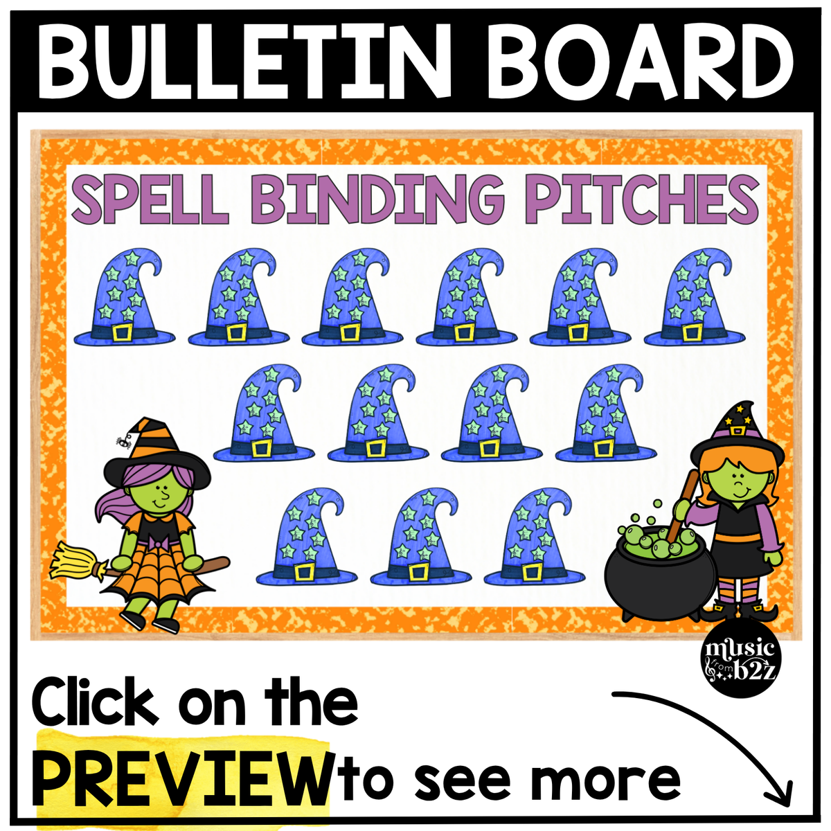 Halloween Music Craft Music Bulletin Board Elementary Music Treble Clef Sub Plan