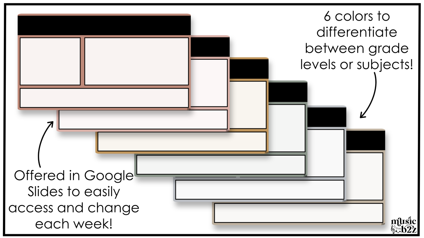 Neutral Daily Agenda Slides Google Slides Elementary Music Lesson Plan Template