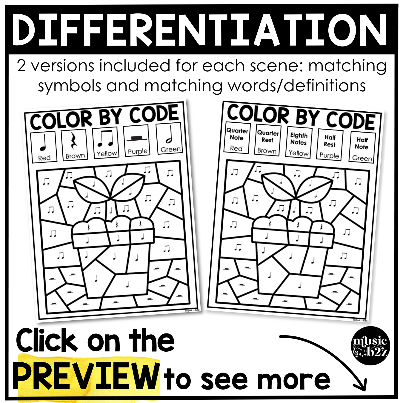 Spring Music Coloring Pages Rhythm Worksheets Spring Music Color by Note