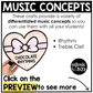 Valentine's Day Music Craft BUNDLE Valentine Music Bulletin Board Music Sub Plan