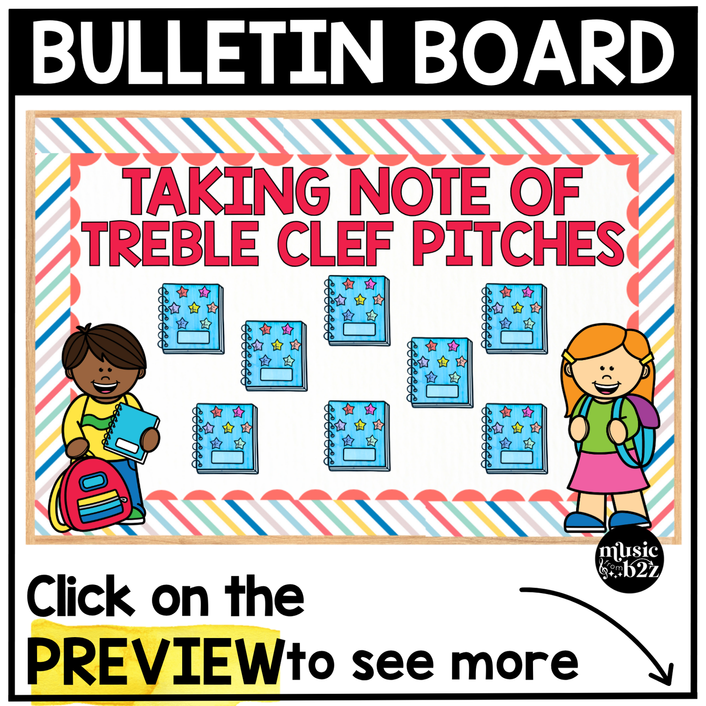 Back to School Music Craft Music Bulletin Board Elementary Music Treble Clef