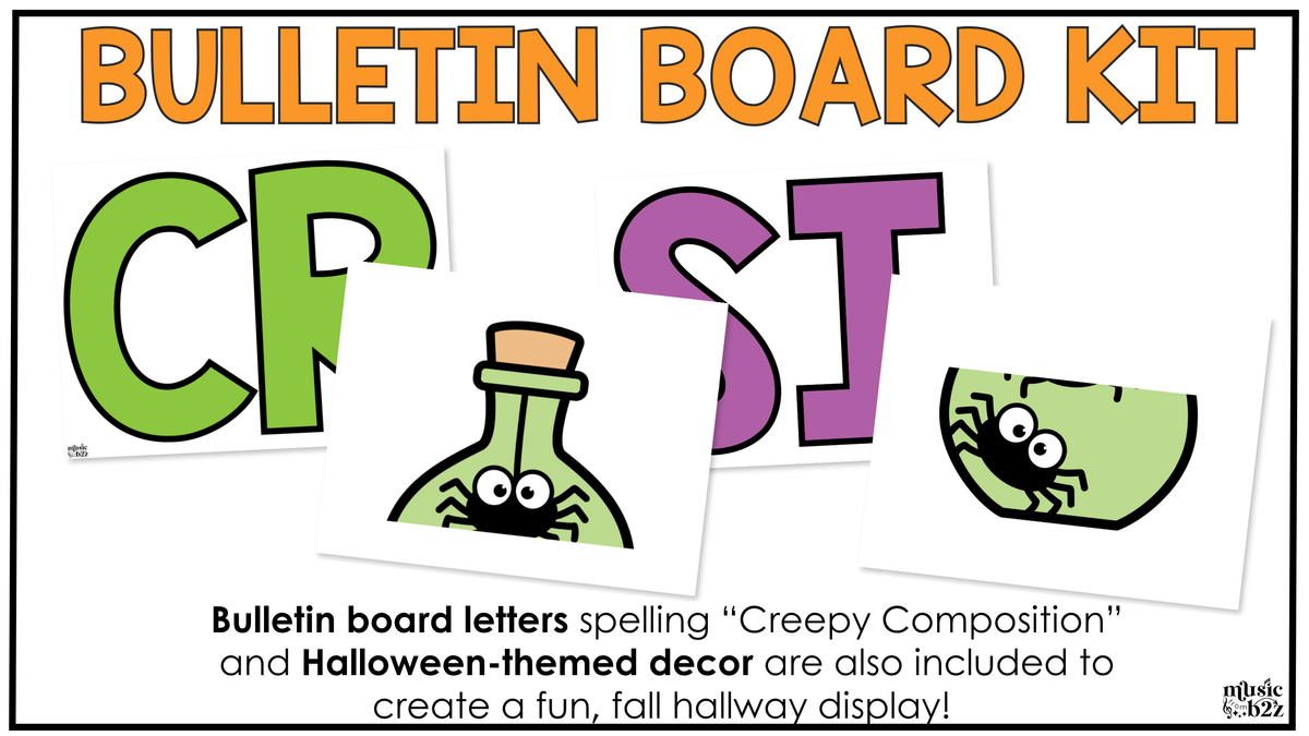 Halloween Music Craft Music Bulletin Board Elementary Music Rhythm Sub Plans