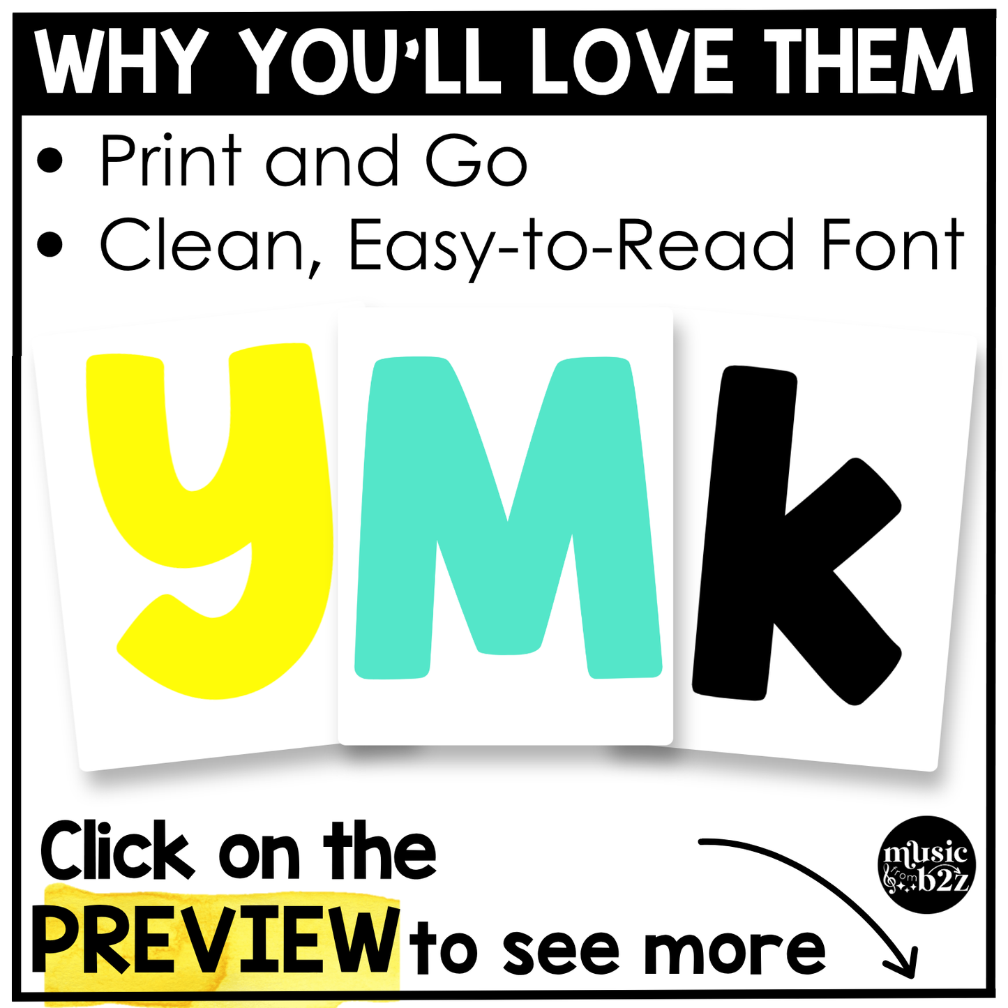 Bright Bulletin Board Letters Numbers Symbols Elementary Music Classroom Decor