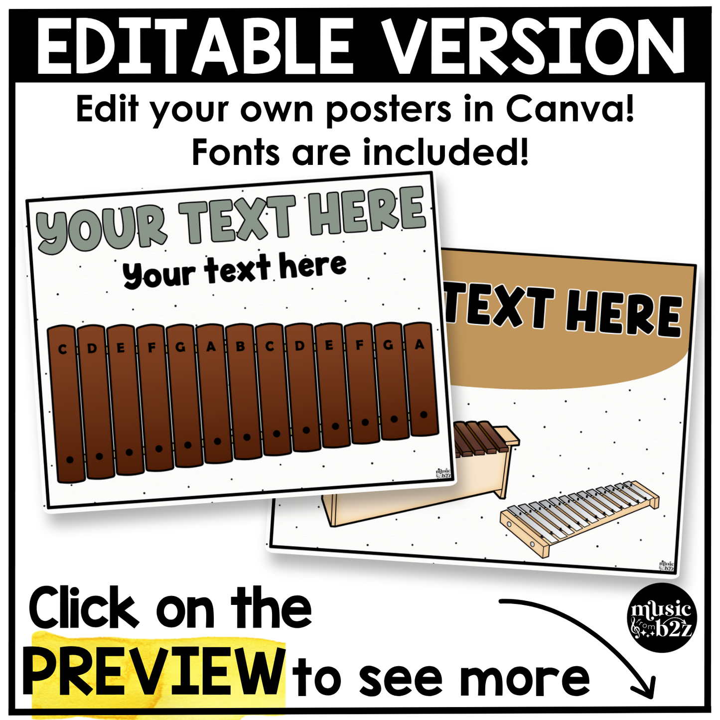 Neutral Orff Instrument Rules & Setups Posters Elementary Music Classroom Decor