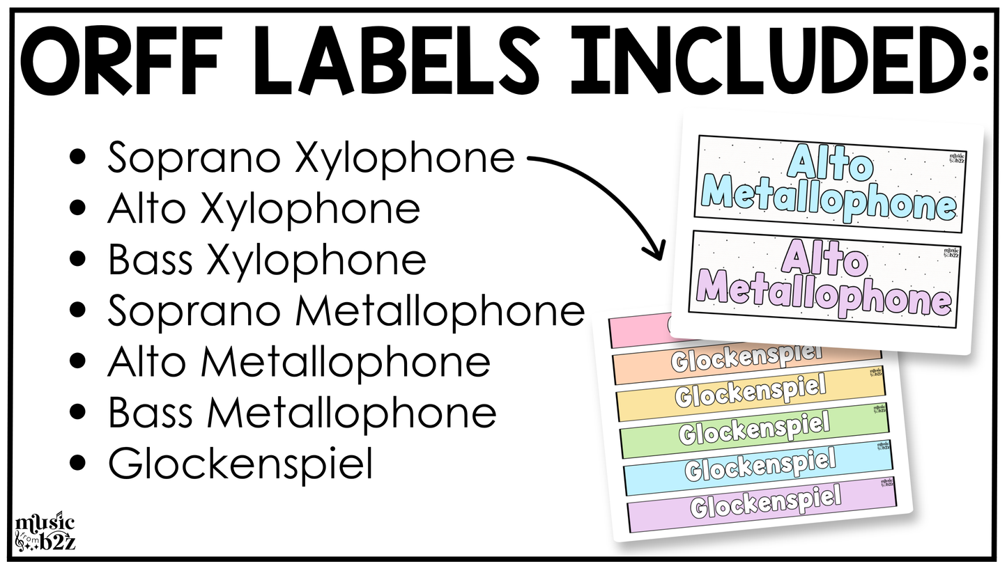 Pastel Orff Instrument Labels Elementary Music Classroom Decor Music Posters