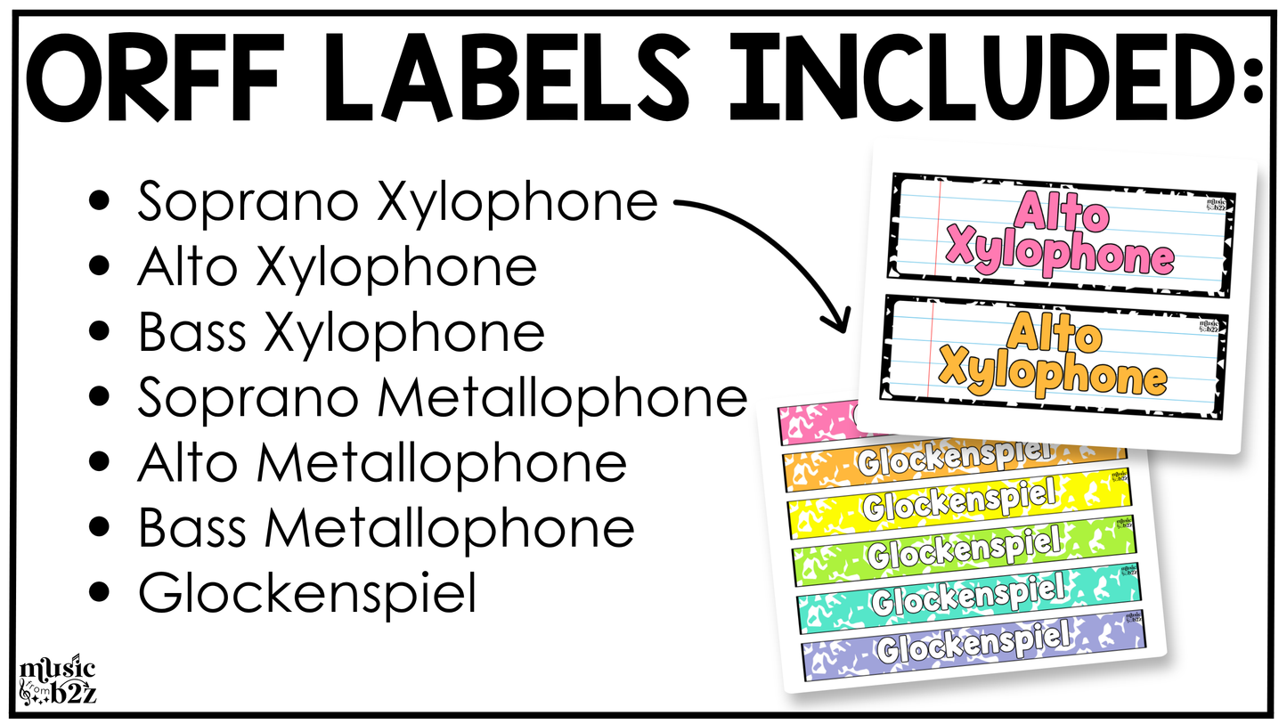 Bright Composition Orff Instrument Labels Elementary Music Classroom Decor Music Posters