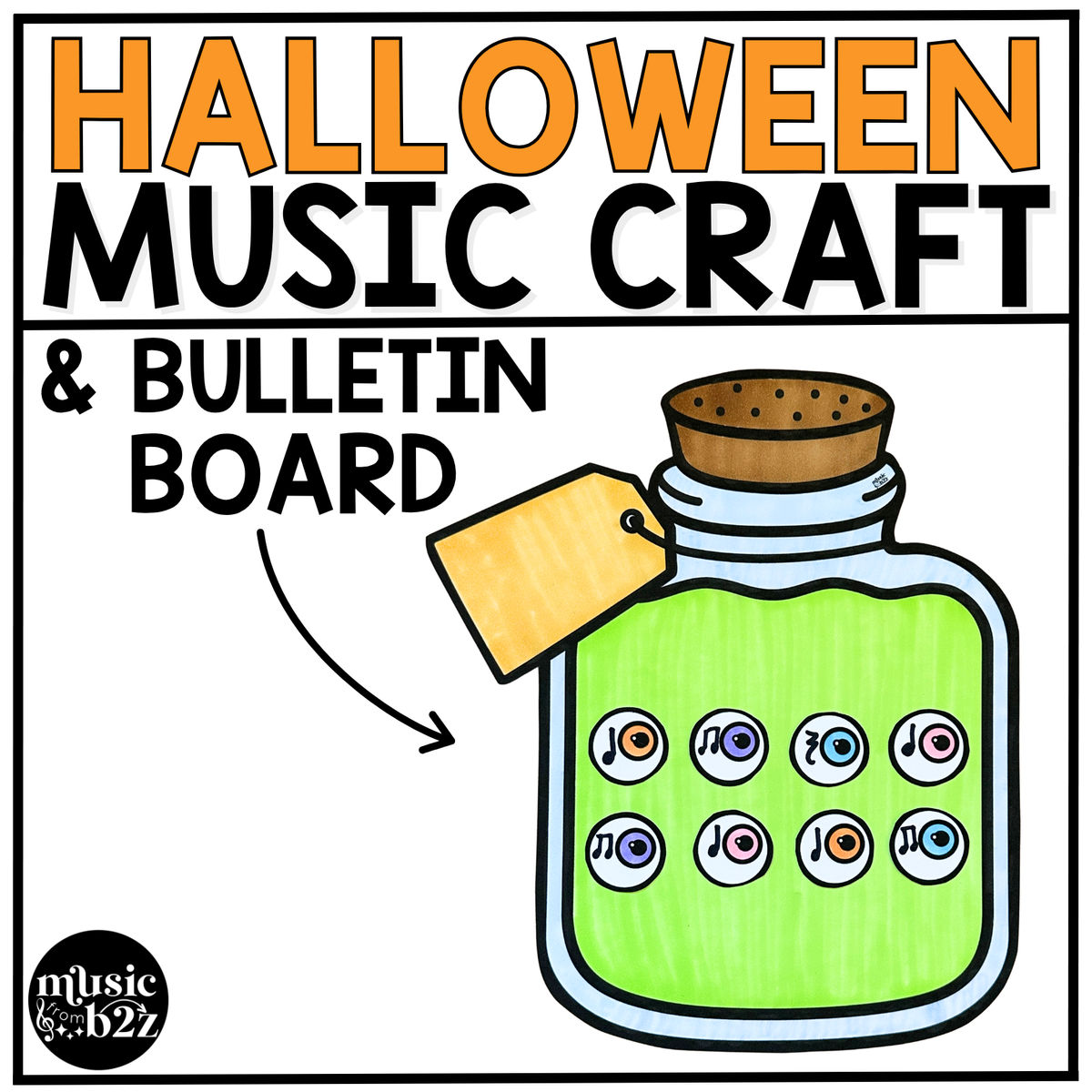 Halloween Music Craft Music Bulletin Board Elementary Music Rhythm Sub Plans
