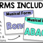 Bright Music Tempo & Form Posters Elementary Music Classroom Decor Editable
