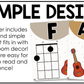 Neutral Ukulele Chord Charts Posters Elementary Music Classroom Decor
