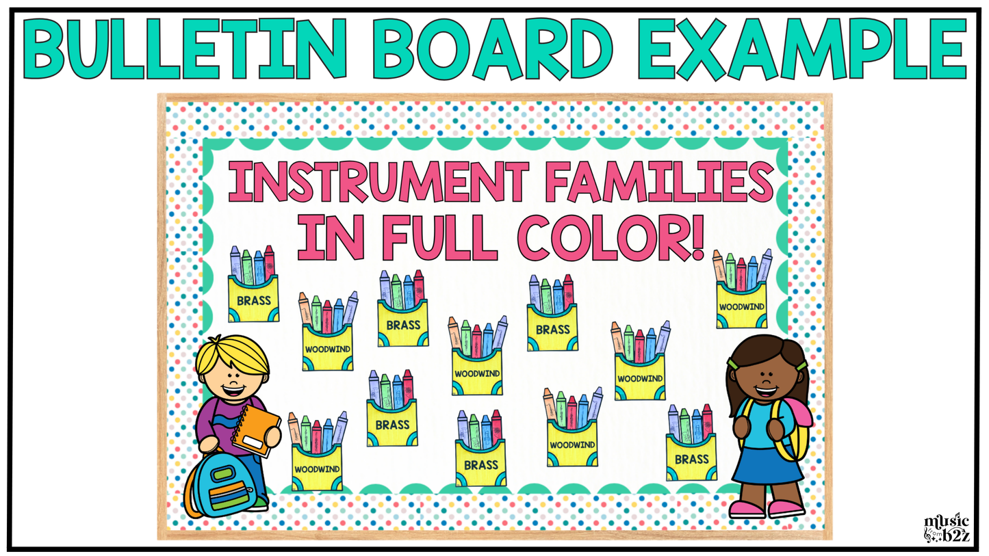 Back to School Music Craft Music Bulletin Board Instrument Families Orchestra