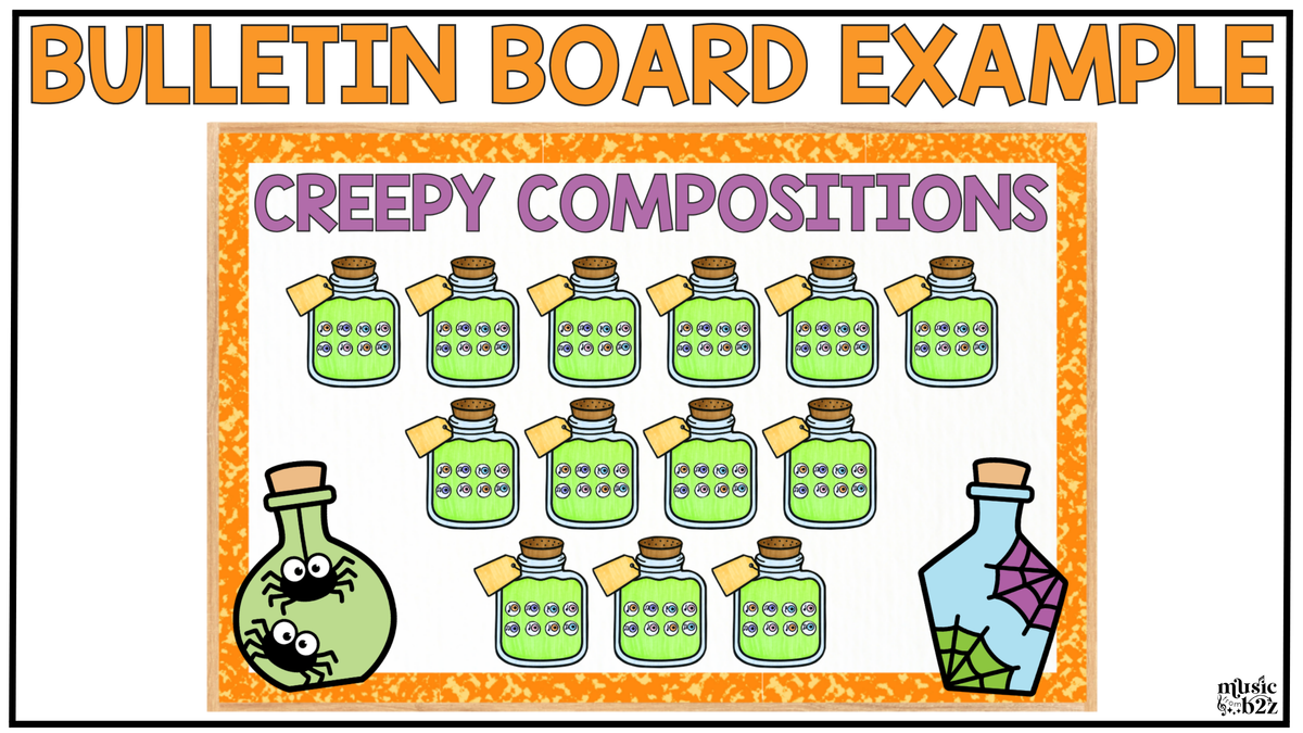 Halloween Music Craft Music Bulletin Board Elementary Music Rhythm Sub Plans