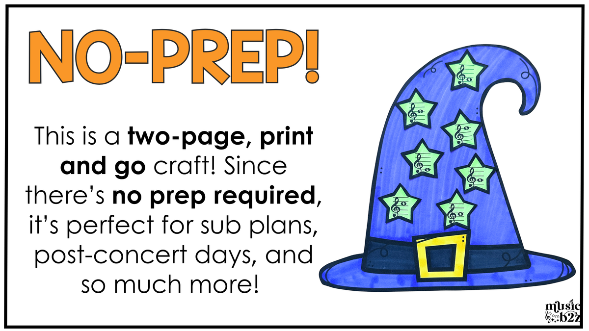 Halloween Music Craft Music Bulletin Board Elementary Music Treble Clef Sub Plan