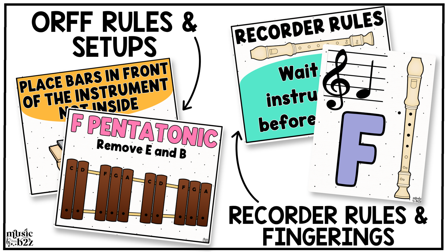 Bright Music Classroom Decor BUNDLE Music Posters Bulletin Board