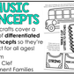 Back to School Music Craft BUNDLE Music Bulletin Board Music Centers Sub Plans
