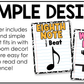 Bright Composition Note Value Posters Rhythm Durations Elementary Music Classroom Decor
