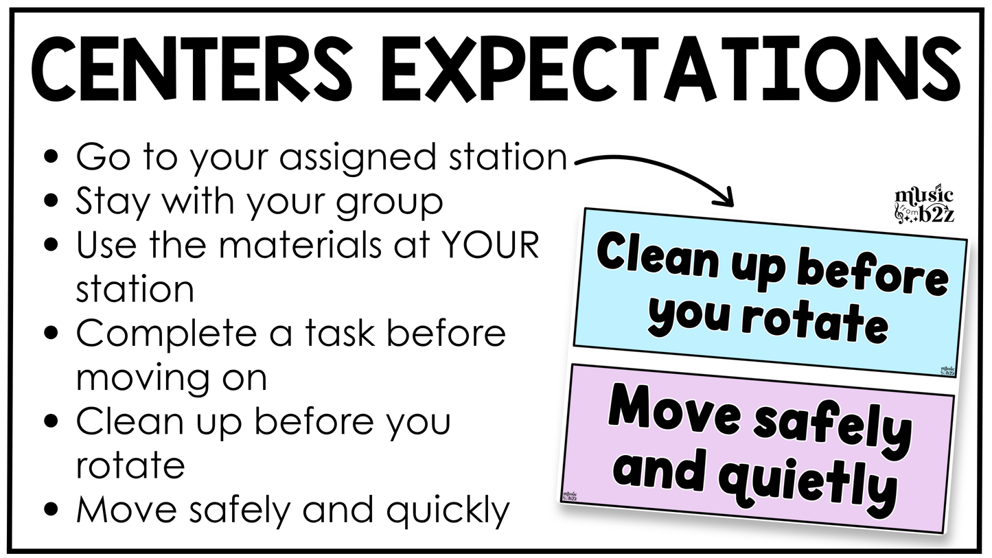 Pastel Music Rules & Expectations Posters Elementary Music Classroom Decor