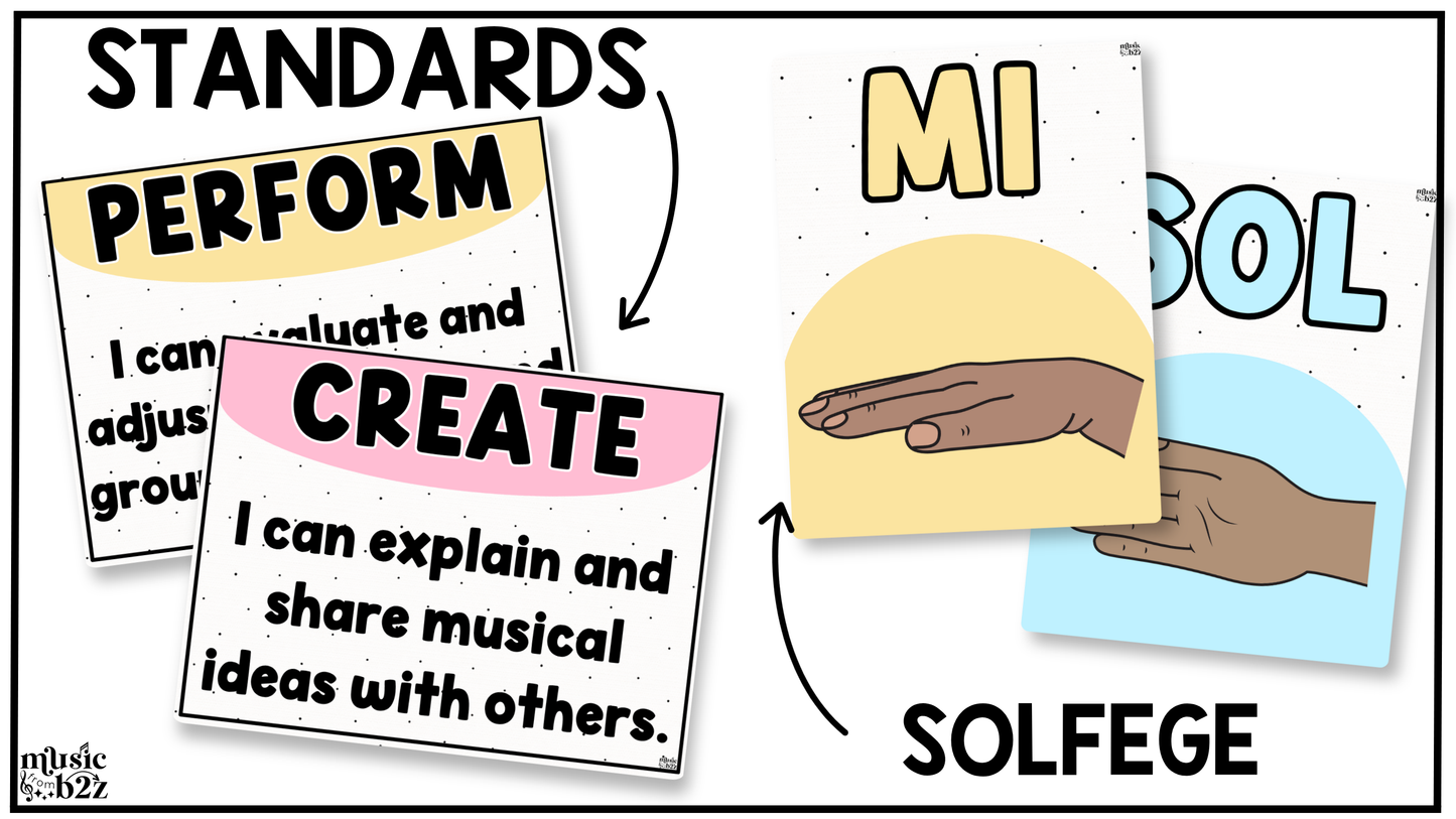 Pastel Music Classroom Decor BUNDLE Music Posters Bulletin Board